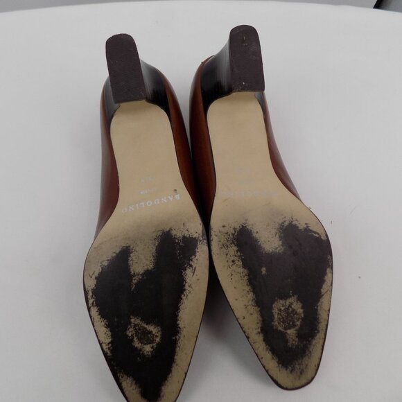 Bandolino Cousin Women Shoe Size 8N Brown Leather Block Heels Pointed Toe Pumps - Picture 7 of 10